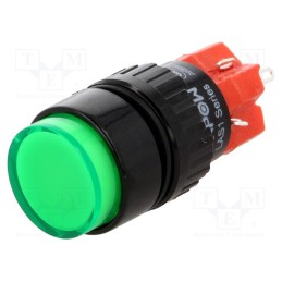 1 pcs x ONPOW - LAS1Y-11/G-IP40 - Switch: push-button, Pos: 2, SPDT, 3A/220VAC, 2A/24VDC, ON-(ON)