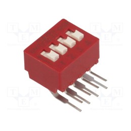 1 pcs x C&K - BD04AV - Switch: DIP-SWITCH, Poles number: 4, OFF-ON, 0.025A/25VDC, Pos: 2