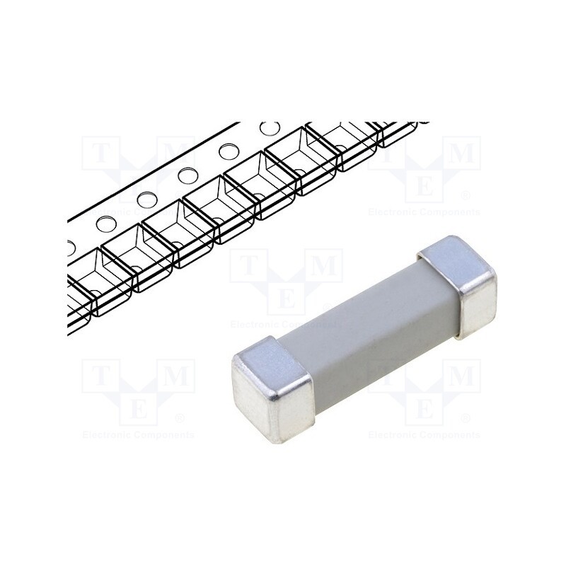 5 pcs x SIBA - 160016.0,1 - Fuse: fuse, time-lag, 100mA, 250V, SMD, ceramic, 16x4.5x4.5mm