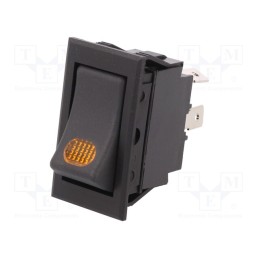 1 pcs x SCI - R13-220BA-01-BBY - ROCKER, SPST, Pos: 2, ON-OFF, 20A/12VDC, black, LED,point, 12VDC