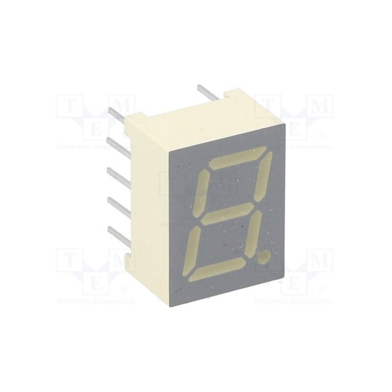 1 pcs x KINGBRIGHT ELECTRONIC - SA39-11GWA - Display: LED, 7-segment, 9.9mm, 0.39', No.char: 1, green, 1.9÷6.4mcd