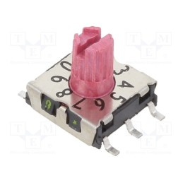1 pcs x PTR HARTMANN - P25SMT301 - Encoding switch, DEC/BCD, Pos: 10, SMD, Rcont max: 80mΩ, 7x7x2.5mm