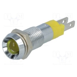1 pcs x SIGNAL-CONSTRUCT - SMBD08114 - Indicator: LED, recessed, yellow, 24÷28VDC, Ø8.2mm, IP67, metal
