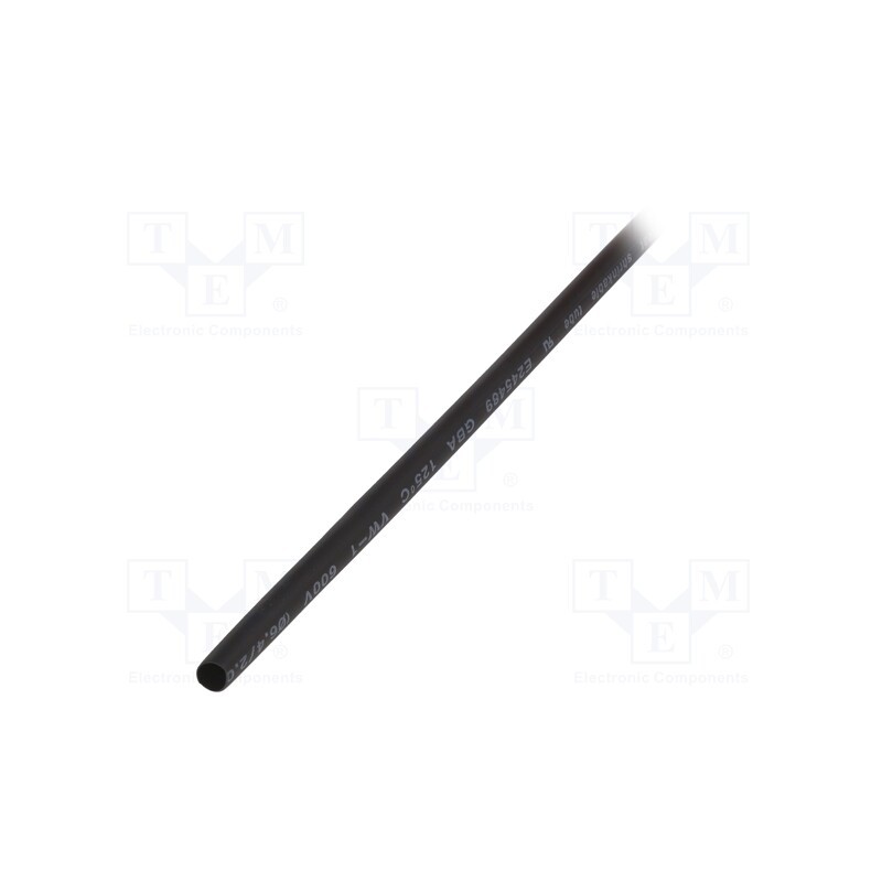 10 pcs x BM GROUP - GBA060SNE - Heat shrink sleeve, glued, 3: 1, 6.4mm, L: 1m, black, polyolefine