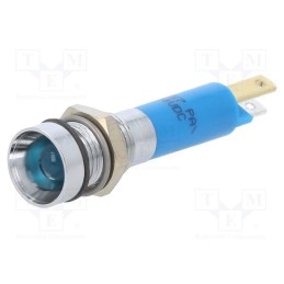 1 pcs x CML INNOVATIVE TECHNOLOGIES - 19050357 - Indicator: LED, recessed, blue, 24VDC, Ø8mm, connectors 2,8x0,8mm