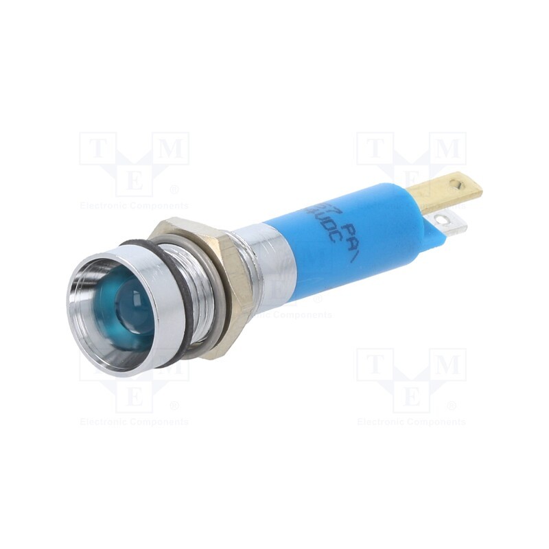 1 pcs x CML INNOVATIVE TECHNOLOGIES - 19050357 - Indicator: LED, recessed, blue, 24VDC, Ø8mm, connectors 2,8x0,8mm