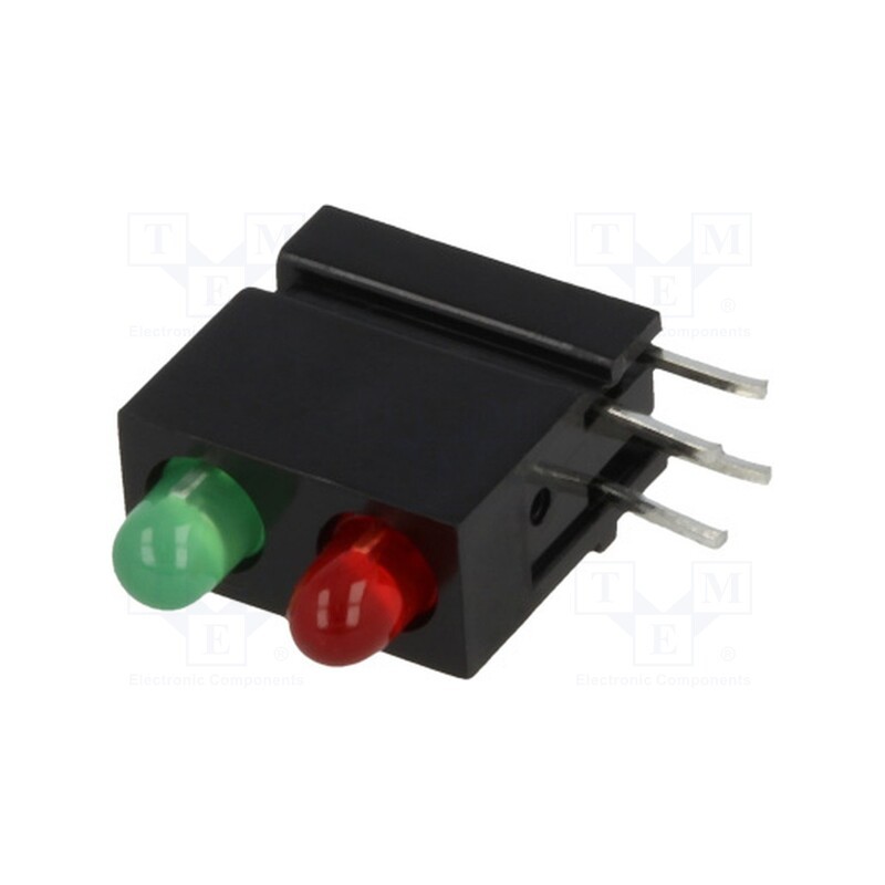 1 pcs x MENTOR - 1801.8231 - LED, in housing, red/green, 3mm, No.of diodes: 2, 20mA