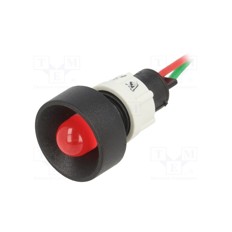 1 pcs x POLAM-ELTA - LR-D10B-24AC/DC BLINKING - Indicator: LED, recessed, red, 24VDC, 24VAC, Ø13mm, IP40, plastic