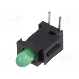 1 pcs x MENTOR - 2311.8032 - LED, in housing, green, 2.8mm, No.of diodes: 1, 20mA, 40°, 10÷20mcd