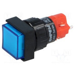 1 pcs x ONPOW - LAS1F-11/B-IP40 - Switch: push-button, Pos: 2, SPDT, 3A/250VAC, 2A/24VDC, ON-(ON)