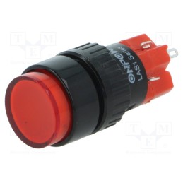 1 pcs x ONPOW - LAS1Y-11/R-IP40 - Switch: push-button, Pos: 2, SPDT, 3A/220VAC, 2A/24VDC, ON-(ON)