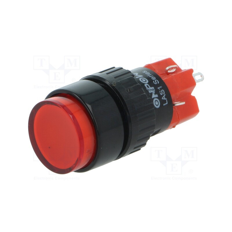 1 pcs x ONPOW - LAS1Y-11/R-IP40 - Switch: push-button, Pos: 2, SPDT, 3A/220VAC, 2A/24VDC, ON-(ON)