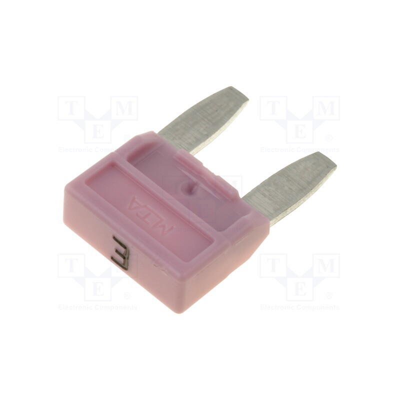 10 pcs x MTA - MINIVAL 3A - Fuse: fuse, 3A, 32VDC, automotive, 11.9mm, MINIVAL