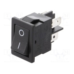 1 pcs x BULGIN - H8550VBBB076W - ROCKER, DPST, Pos: 2, ON-OFF, 10A/250VAC, black, none, Body: black