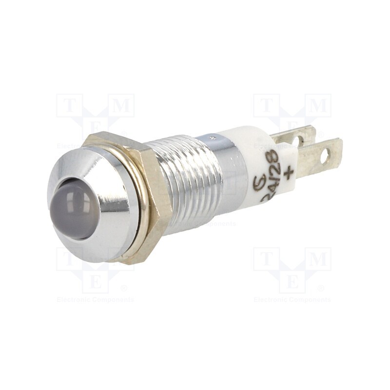 1 pcs x SIGNAL-CONSTRUCT - SMQD08614 - Indicator: LED, prominent, white, 24÷28VDC, Ø8.2mm, IP40, metal