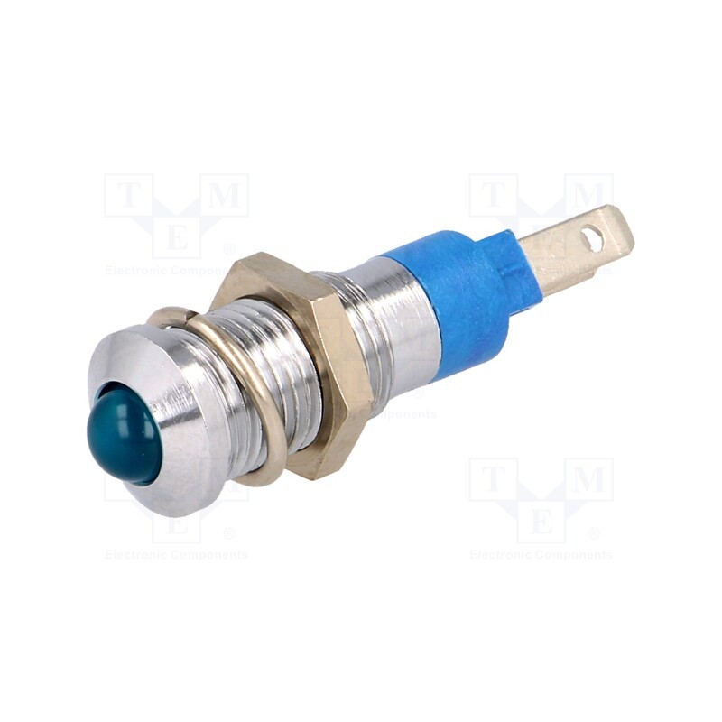 1 pcs x SIGNAL-CONSTRUCT - SMQD08414 - Indicator: LED, prominent, blue, 24÷28VDC, Ø8.2mm, IP40, metal