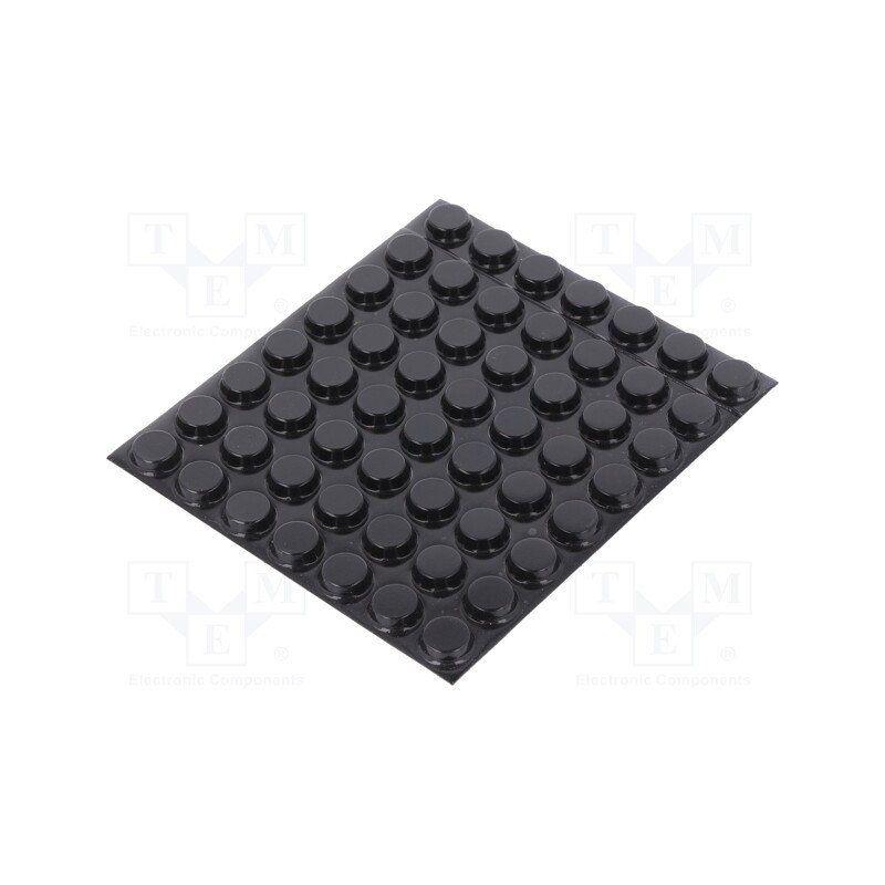 56 pcs x 3M - 7000001884 - Self-adhesive foot, H: 3.6mm, black, polyurethane, Dim: Ø12.7mm