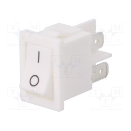 1 pcs x BULGIN - H8550VBWW076B - ROCKER, DPST, Pos: 2, ON-OFF, 10A/250VAC, white, none, Body: white