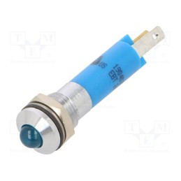 1 pcs x CML INNOVATIVE TECHNOLOGIES - 19040357 - Indicator: LED, prominent, blue, 24VDC, Ø8mm, connectors 2,8x0,8mm