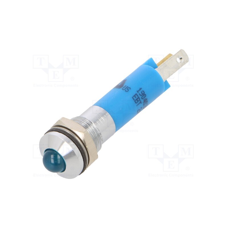 1 pcs x CML INNOVATIVE TECHNOLOGIES - 19040357 - Indicator: LED, prominent, blue, 24VDC, Ø8mm, connectors 2,8x0,8mm