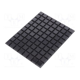80 pcs x 3M - 7000001902 - Self-adhesive foot, H: 3mm, black, polyurethane, Dim: 12.7x12.7mm