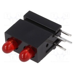 1 pcs x MENTOR - 1801.1131 - LED, in housing, red, 2.8mm, No.of diodes: 2, 20mA, 60°, 15÷30mcd