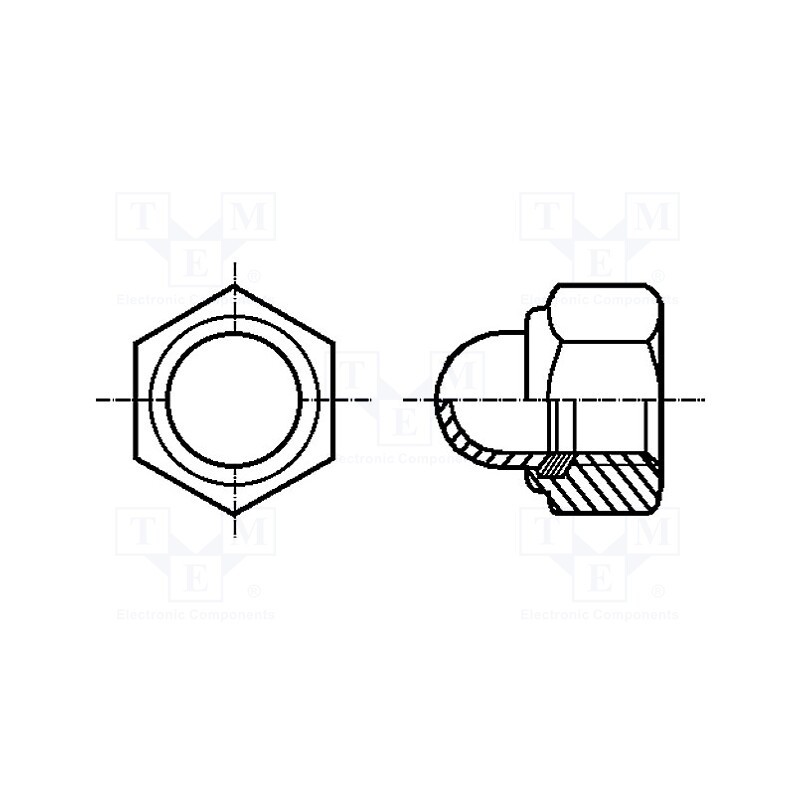 100 pcs x BOSSARD - 1095455 - Nut, hexagonal, M5, 0.8, steel, Plating: zinc, 8mm, BN 167, DIN 986