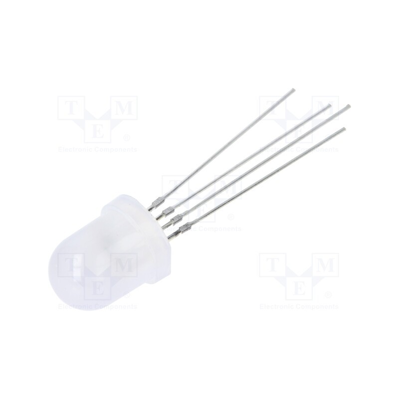 1 pcs x OPTOSUPPLY - OSTWMN8132A - Programmable LED, 8mm, RGB, 30°, Front: convex, No.of term: 4