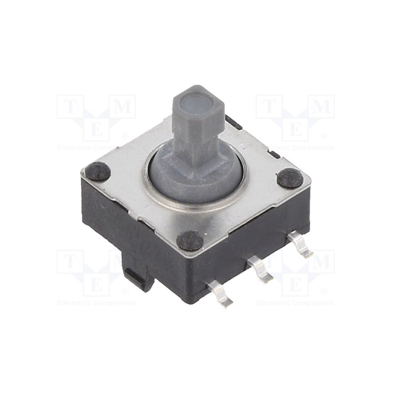 1 pcs x E-SWITCH - JS5208 - Joystick, NO x6, Pos: 6, 0.02A/15VDC, SMT, none, 4.9N, -20÷70°C, grey