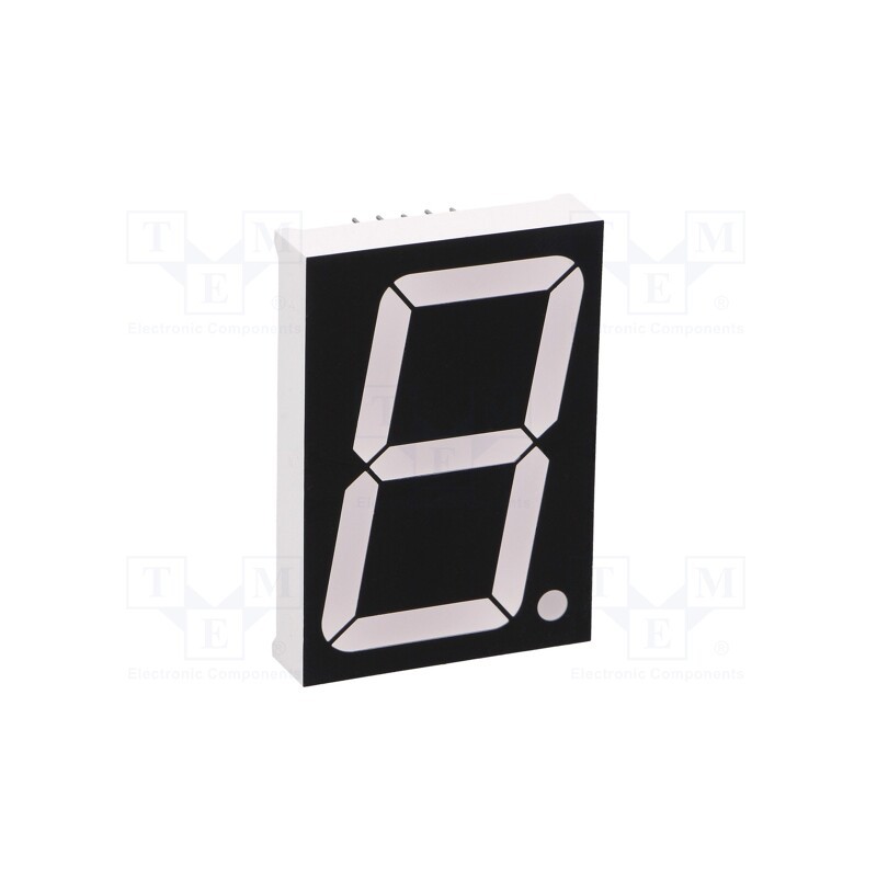 1 pcs x OPTO Plus LED - OPD-S15012LE-BW - Display: LED, 7-segment, 38.1mm, 1.5', No.char: 1, red, 90mcd, anode
