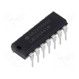1 pcs x TEXAS INSTRUMENTS - LMC6044IN/NOPB - IC: operational amplifier, 100kHz, Ch: 4, DIP14, 4.5÷15.5VDC,