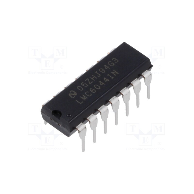 1 pcs x TEXAS INSTRUMENTS - LMC6044IN/NOPB - IC: operational amplifier, 100kHz, Ch: 4, DIP14, 4.5÷15.5VDC,