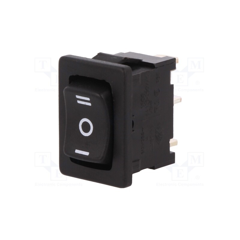 1 pcs x Marquardt - 1808.1103 - ROCKER, SP3T, Pos: 3, ON-OFF-ON, 6A/250VAC, black, IP40, none, 100mΩ