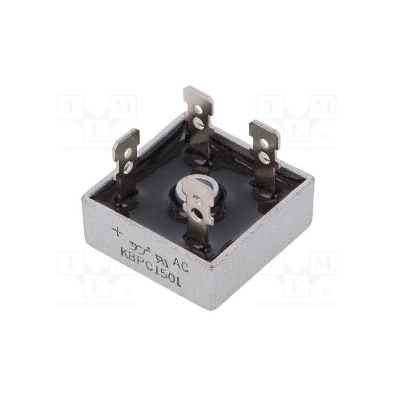 1 pcs x YANGJIE TECHNOLOGY - KBPC1501 - Bridge rectifier: single-phase, Urmax: 100V, If: 15A, Ifsm: 300A
