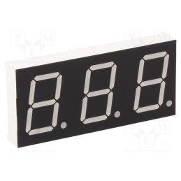 1 pcs x LUCKYLIGHT - KW3-801AVB - Display: LED, 7-segment, 20.32mm, 0.8', No.char: 3, red, 45÷90mcd