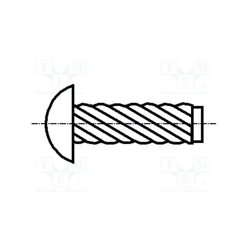 100 pcs x BOSSARD - 1259091 - Screw rivet pin, A2 stainless steel, BN 689, Ø: 1.85mm, L: 6.35mm