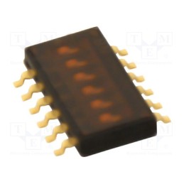 1 pcs x OMRON OCB - A6H-6102 - Switch: DIP-SWITCH, Poles number: 6, ON-OFF, 0.025A/24VDC, Pos: 2