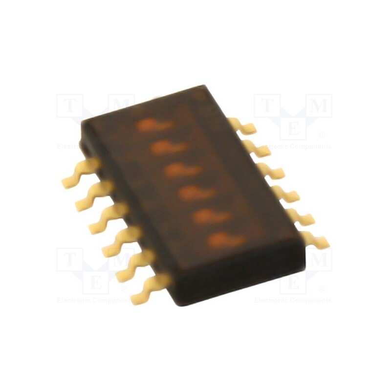 1 pcs x OMRON OCB - A6H-6102 - Switch: DIP-SWITCH, Poles number: 6, ON-OFF, 0.025A/24VDC, Pos: 2