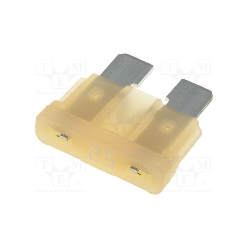 10 pcs x LITTELFUSE - 0287025.PXCN - Fuse: fuse, 25A, 32VDC, automotive, 19mm, ATOF