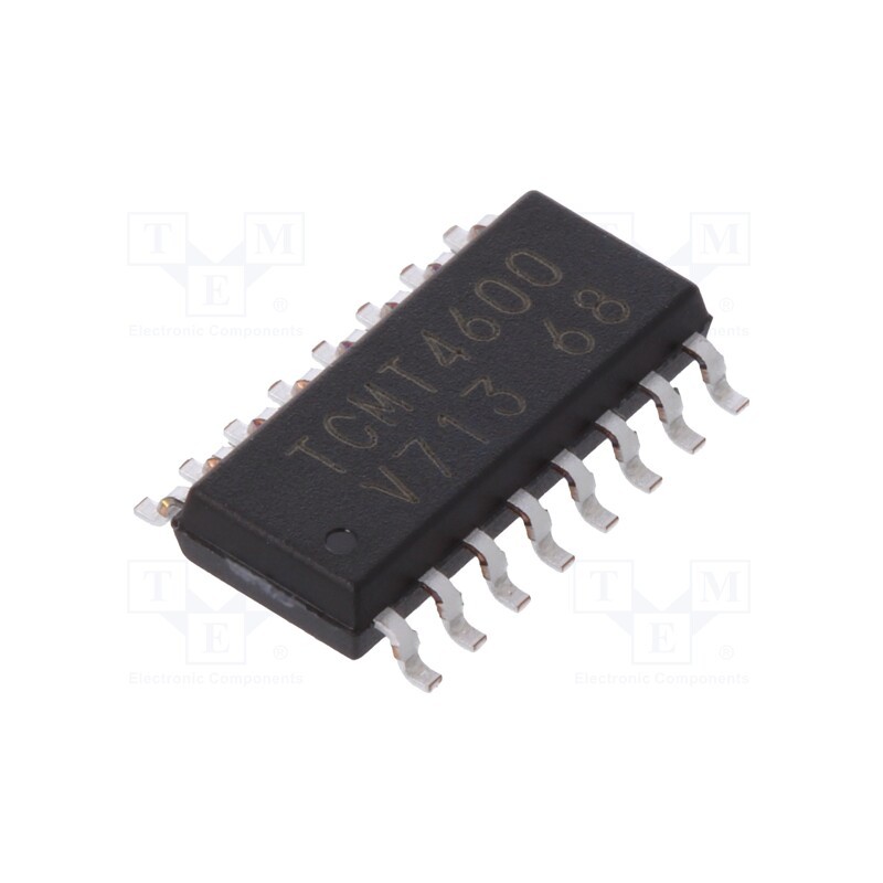 1 pcs x VISHAY - TCMT4600 - Optocoupler, SMD, Ch: 4, OUT: transistor, Uinsul: 3.75kV, Uce: 70V
