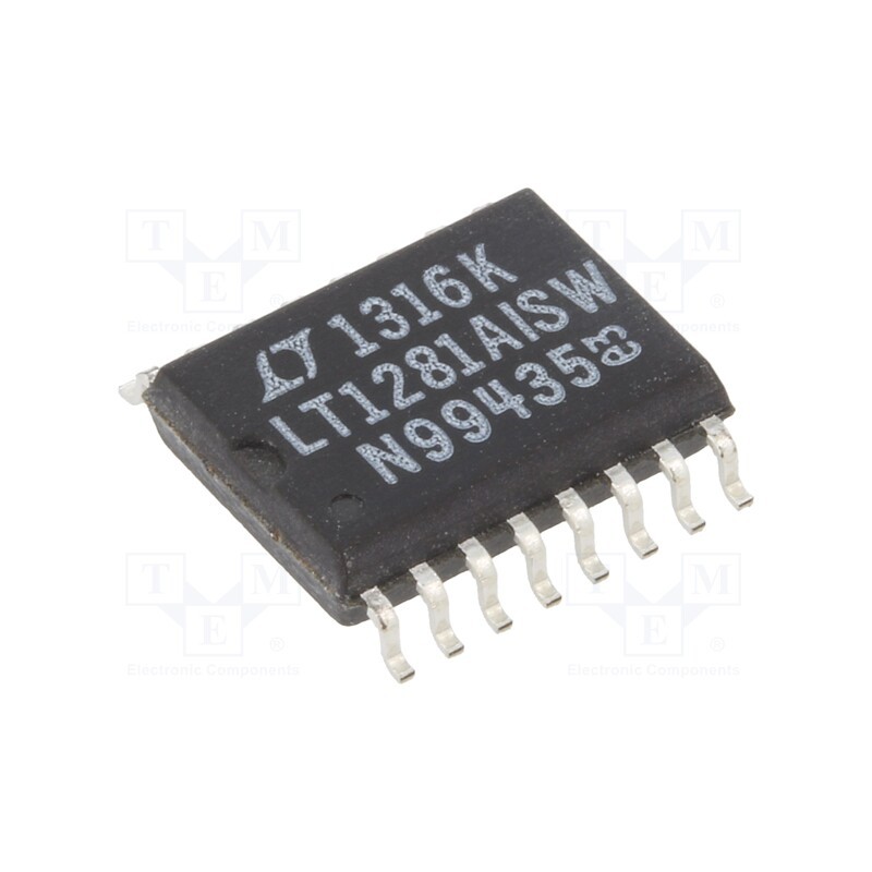 1 pcs x Analog Devices - LT1281AISWPBF - IC: interface, transceiver, full duplex,RS232, 2Mbps, SO16-W, 10kV