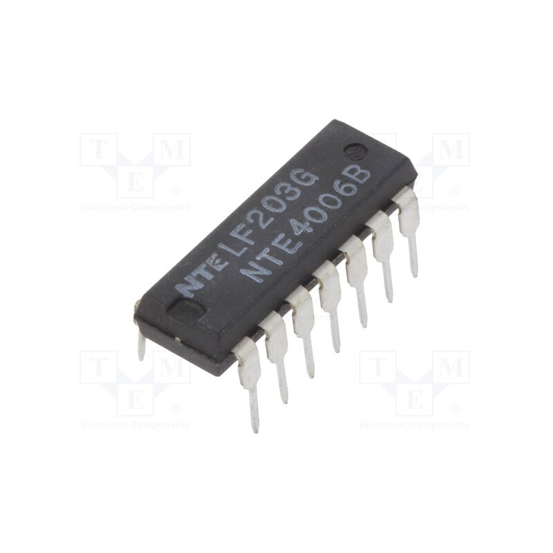 1 pcs x NTE Electronics - NTE4006B - IC: digital, static shift register, Ch: 4, CMOS, THT, DIP14, 3÷18VDC