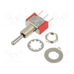 1 pcs x E-SWITCH - 100SP4T1B1M2QEH - Switch: toggle, Pos: 3, SP3T, (ON)-OFF-(ON), 2A/250VAC, 5A/28VDC