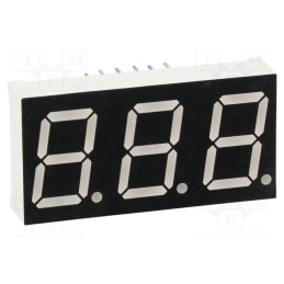 1 pcs x OPTO Plus LED - OPD-T5621UPG-BW - Display: LED, 7-segment, 14.2mm, 0.56', No.char: 3, green, 160mcd