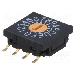 1 pcs x NKK SWITCHES - FR02FR16P-S - Encoding switch, HEX/BCD, Pos: 16, SMT, Rcont max: 100mΩ, 10x10x4mm