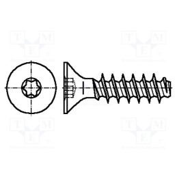 100 pcs x BOSSARD - 3757673 - Screw, for plastic, 3.5x25, Head: countersunk, Torx®, TX15, zinc