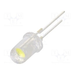 1 pcs x OPTOSUPPLY - OSW4XA5B91R-150MA - LED, 5mm, white cold, 25000÷30000mcd, 90°, Front: convex, 3.3÷3.8V