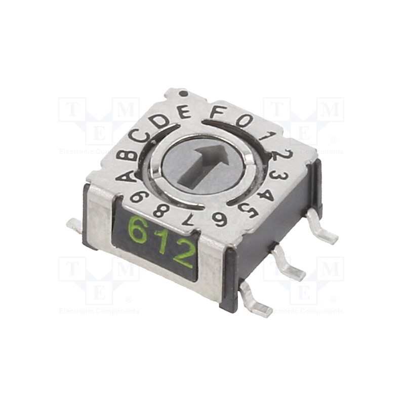 1 pcs x PTR HARTMANN - P36SMT103 - Encoding switch, HEX/BCD, Pos: 16, SMD, Rcont max: 80mΩ, P36