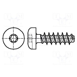 100 pcs x BOSSARD - 3060277 - Screw, for plastic, 4x25, Head: cheese head, Torx® PLUS, 20IP, zinc