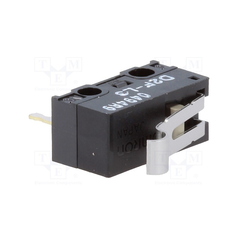 1 pcs x OMRON OCB - D2F-L3 - Microswitch SNAP ACTION, 3A/125VAC, 2A/30VDC, SPDT, ON-(ON), IP40